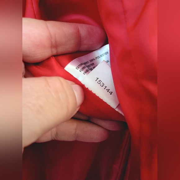 Michael Kors Red Coat Belted MK Designer Jacket  Black Fur Hood - Picture 5 of 16